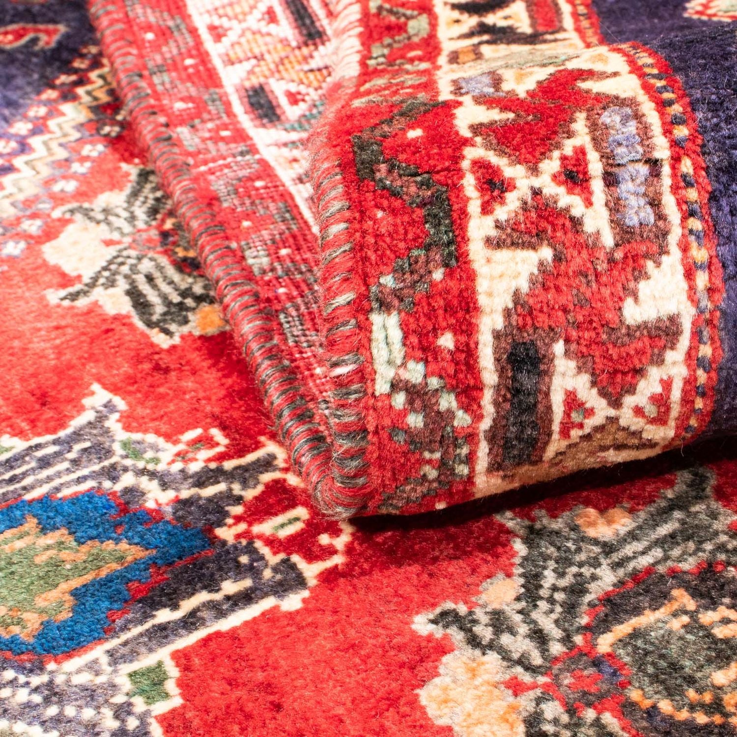 Tapis persan - Nomadic - 160 x 116 cm - rouge foncé