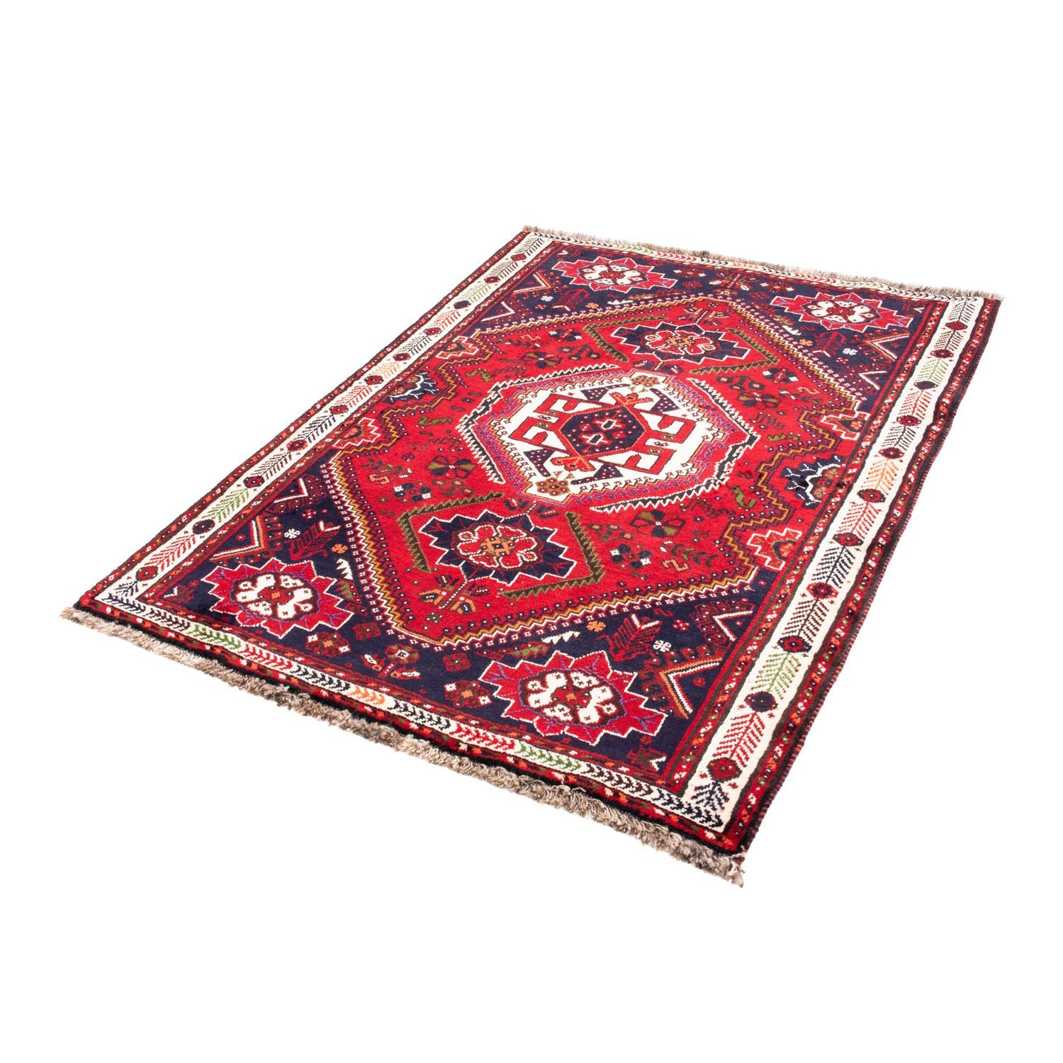 Tapis persan - Nomadic - 158 x 117 cm - rouge foncé