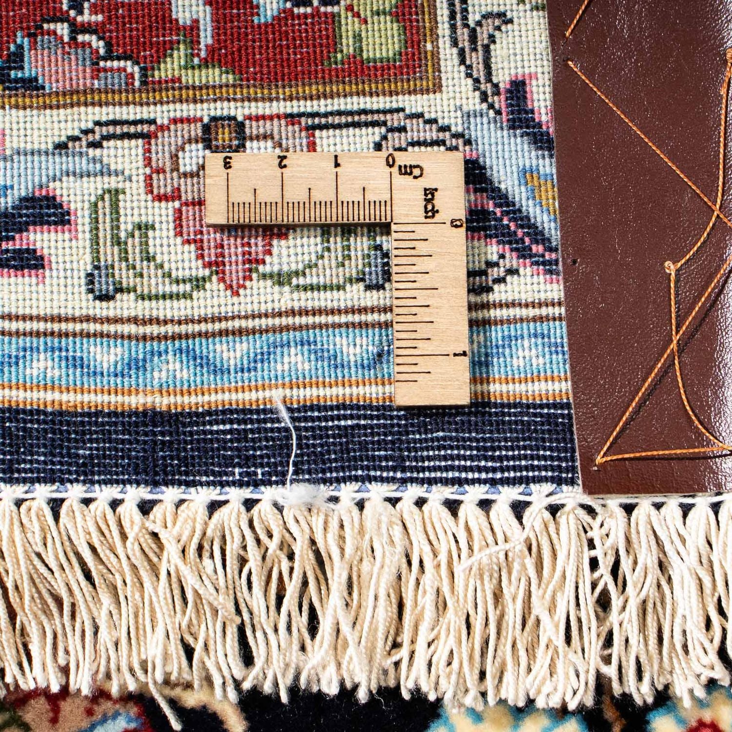 Tapis persan - Ghom - 212 x 140 cm - bleu foncé
