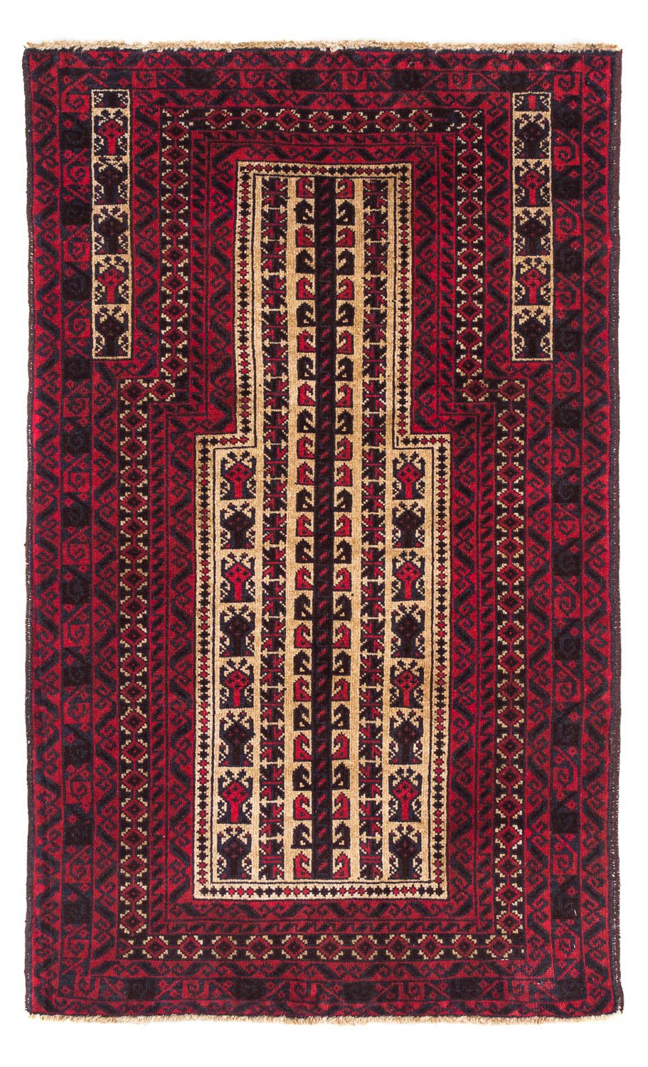 Tapis Belutsch - 130 x 82 cm - rouge foncé