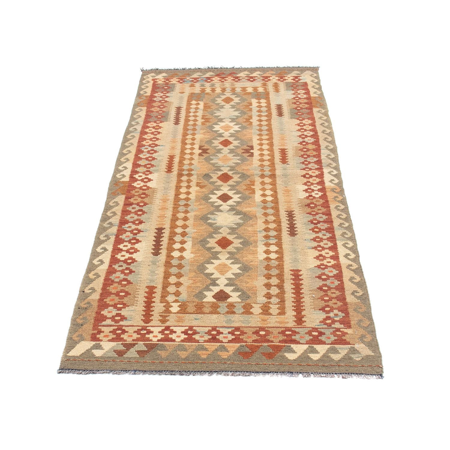 Tapis de couloir Tapis Kelim - Oriental - 200 x 78 cm - beige