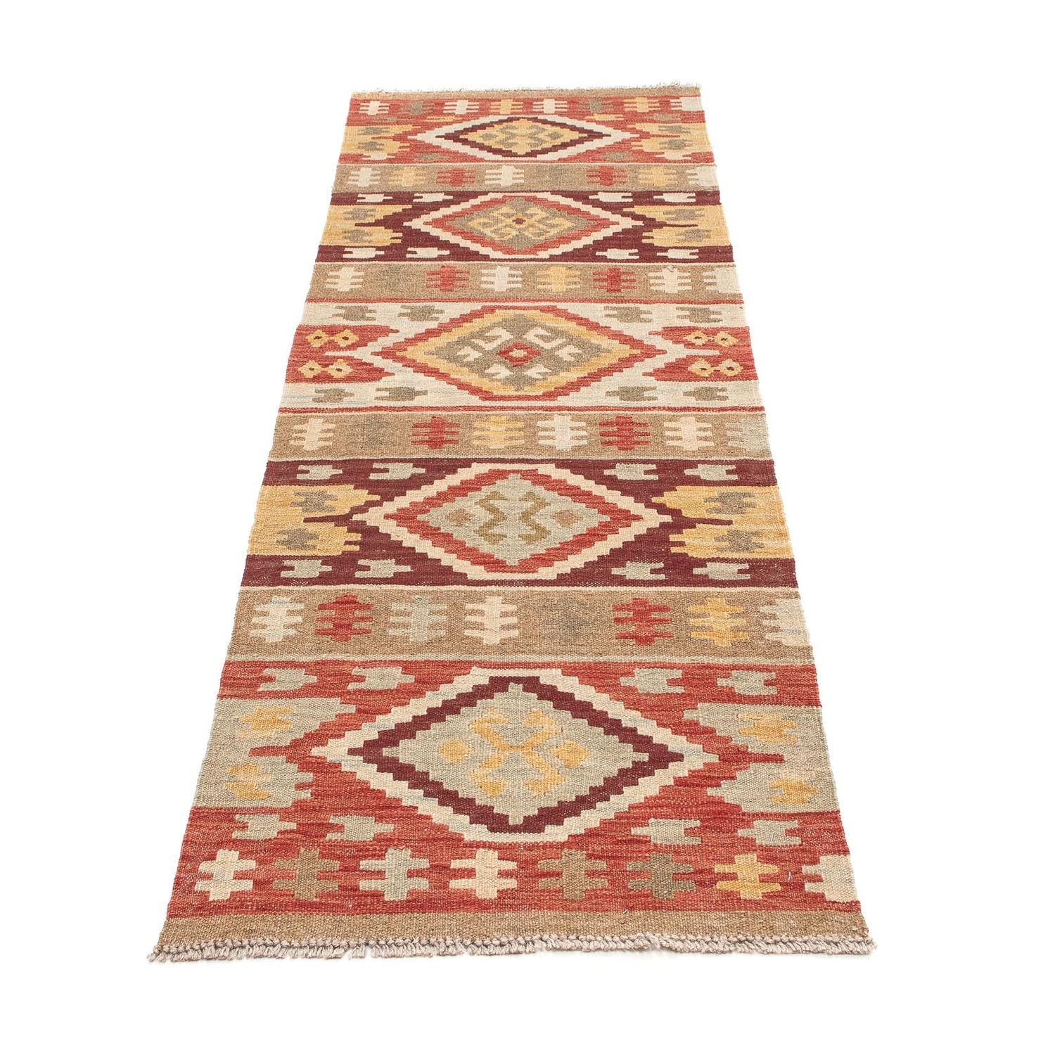 Tapis de couloir Tapis Kelim - Splash - 205 x 64 cm - multicolore