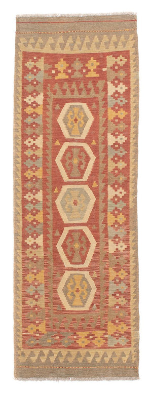 Tapis de couloir Tapis Kelim - Splash - 193 x 64 cm - rouille