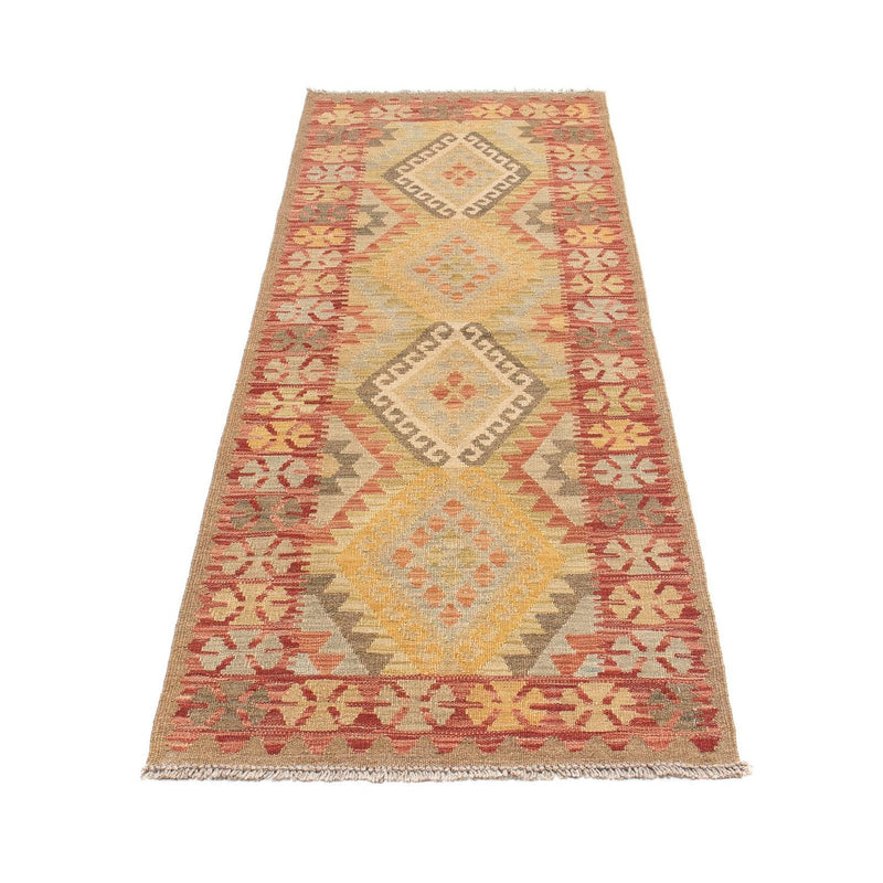Tapis de couloir Tapis Kelim - Splash - 207 x 66 cm - rouge clair
