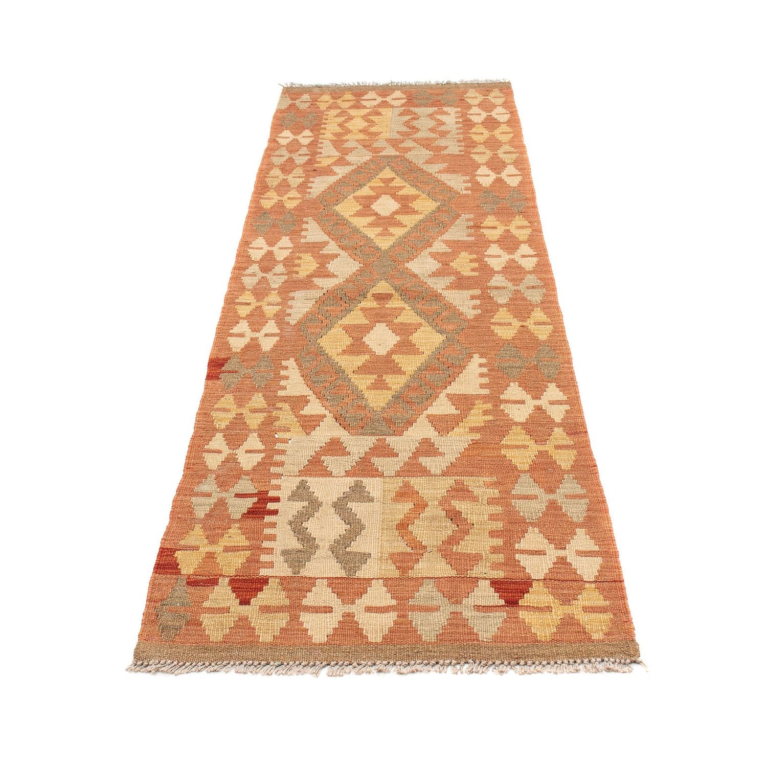 Tapis de couloir Tapis Kelim - Splash - 207 x 65 cm - rouge clair