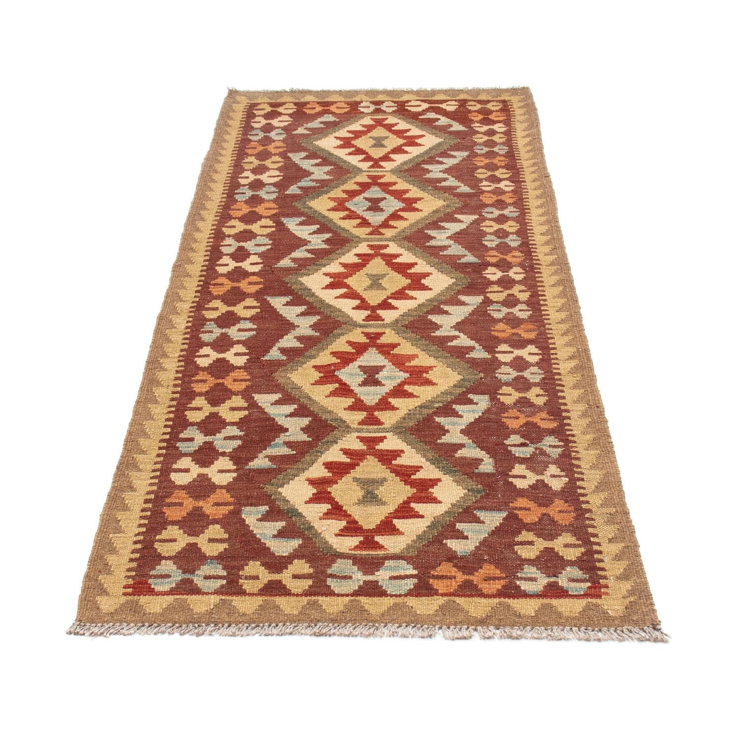 Tapis de couloir Tapis Kelim - Oriental - 192 x 76 cm - marron
