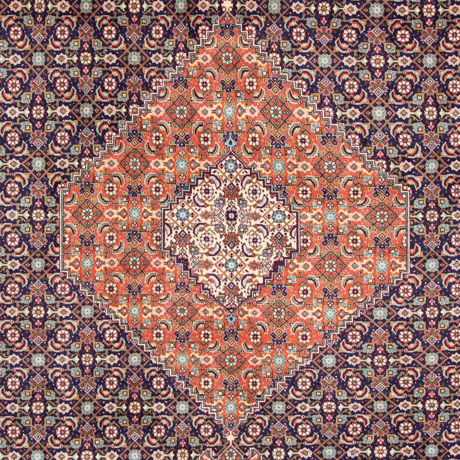 Tapis persan - Tabriz - 309 x 209 cm - bleu foncé