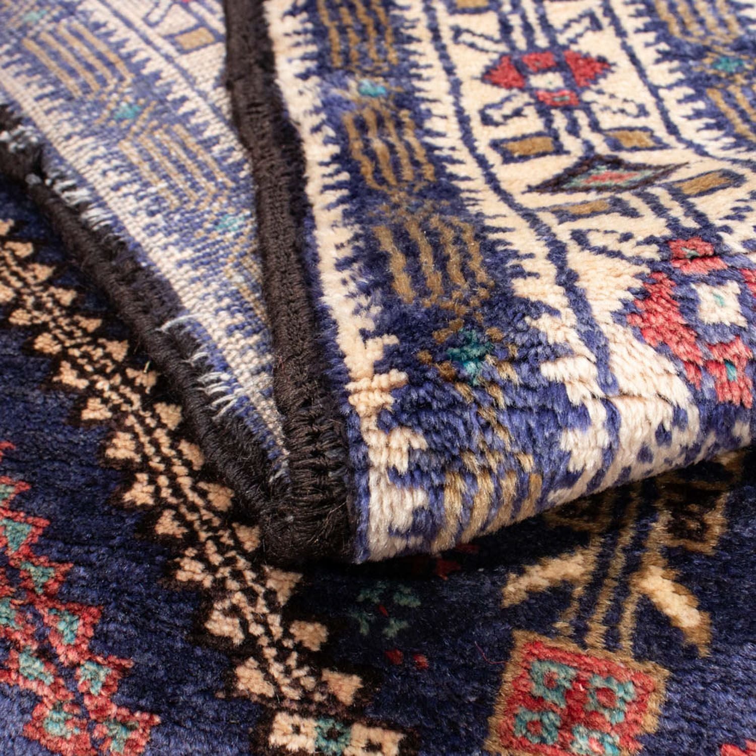 Tapis de couloir Tapis Belutsch - 211 x 112 cm - bleu foncé