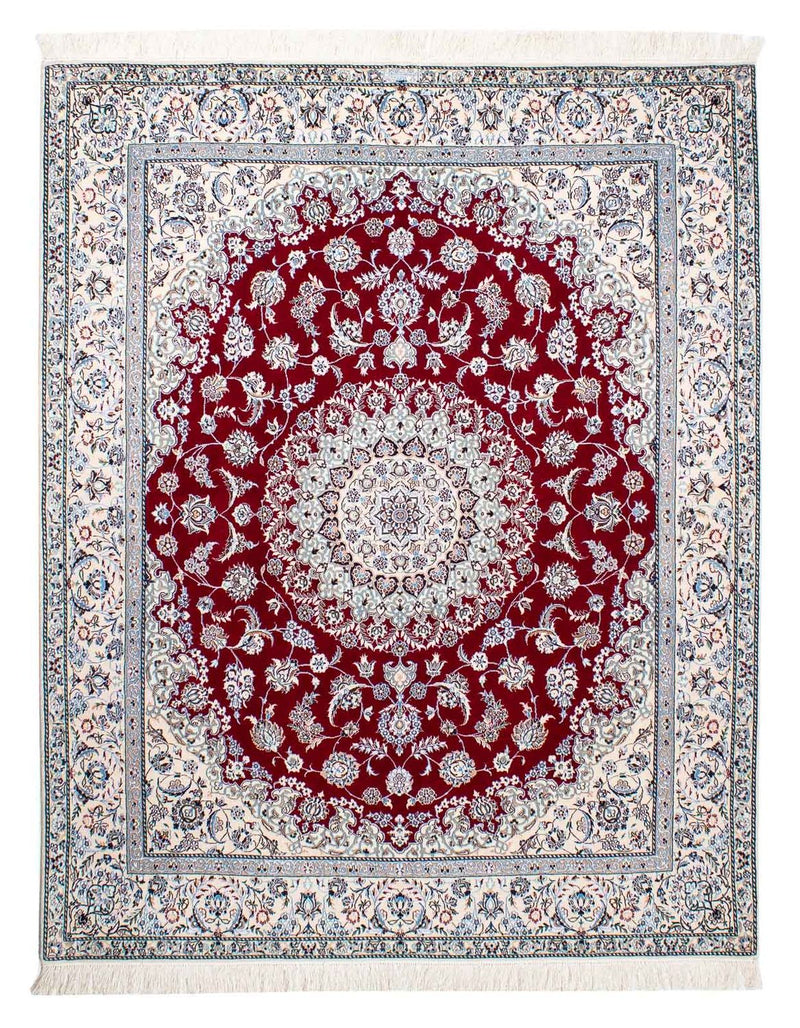 Tapis persan - Nain - Premium - 196 x 158 cm - rouge foncé
