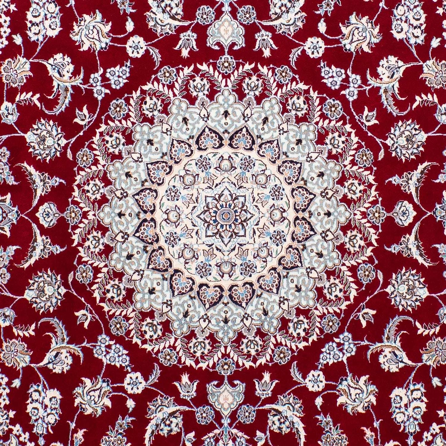 Tapis persan - Nain - Premium - 196 x 158 cm - rouge foncé