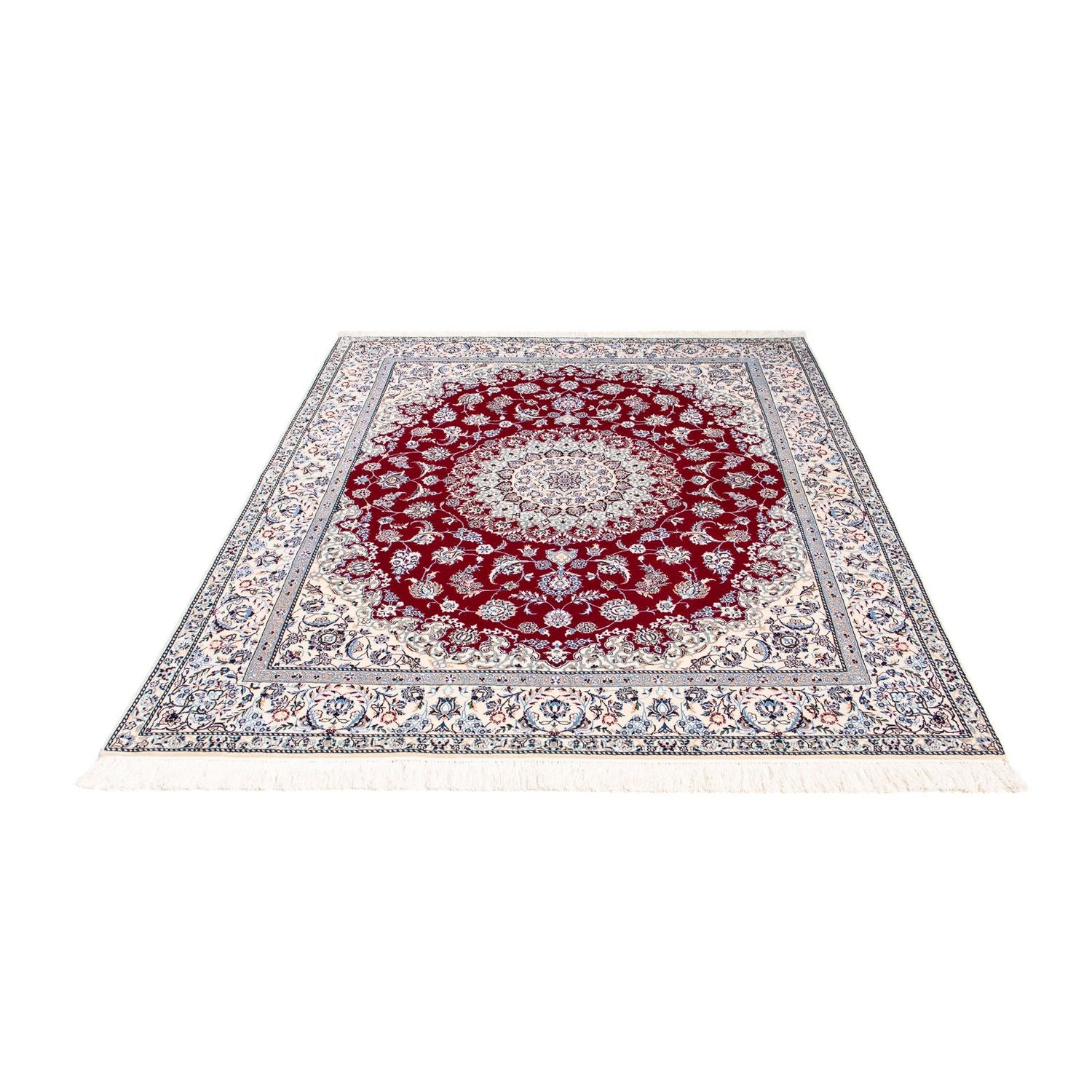 Tapis persan - Nain - Premium - 196 x 158 cm - rouge foncé