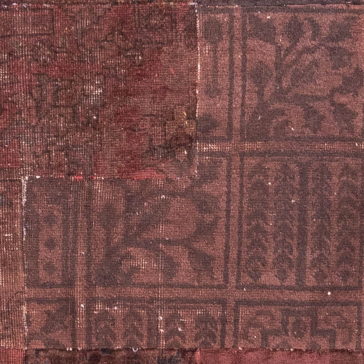 Tapis patchwork - 233 x 195 cm - marron foncé