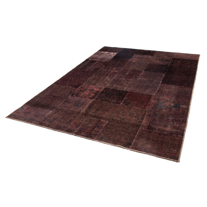Tapis patchwork - 233 x 195 cm - marron foncé