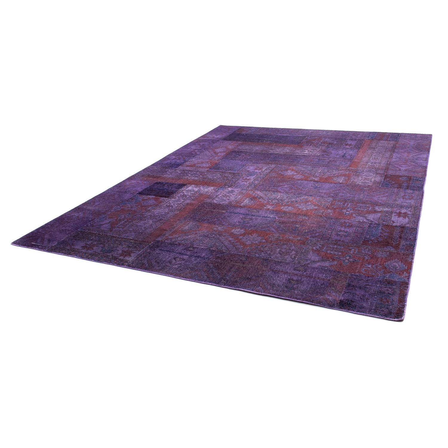 Tapis patchwork - 299 x 239 cm - violet