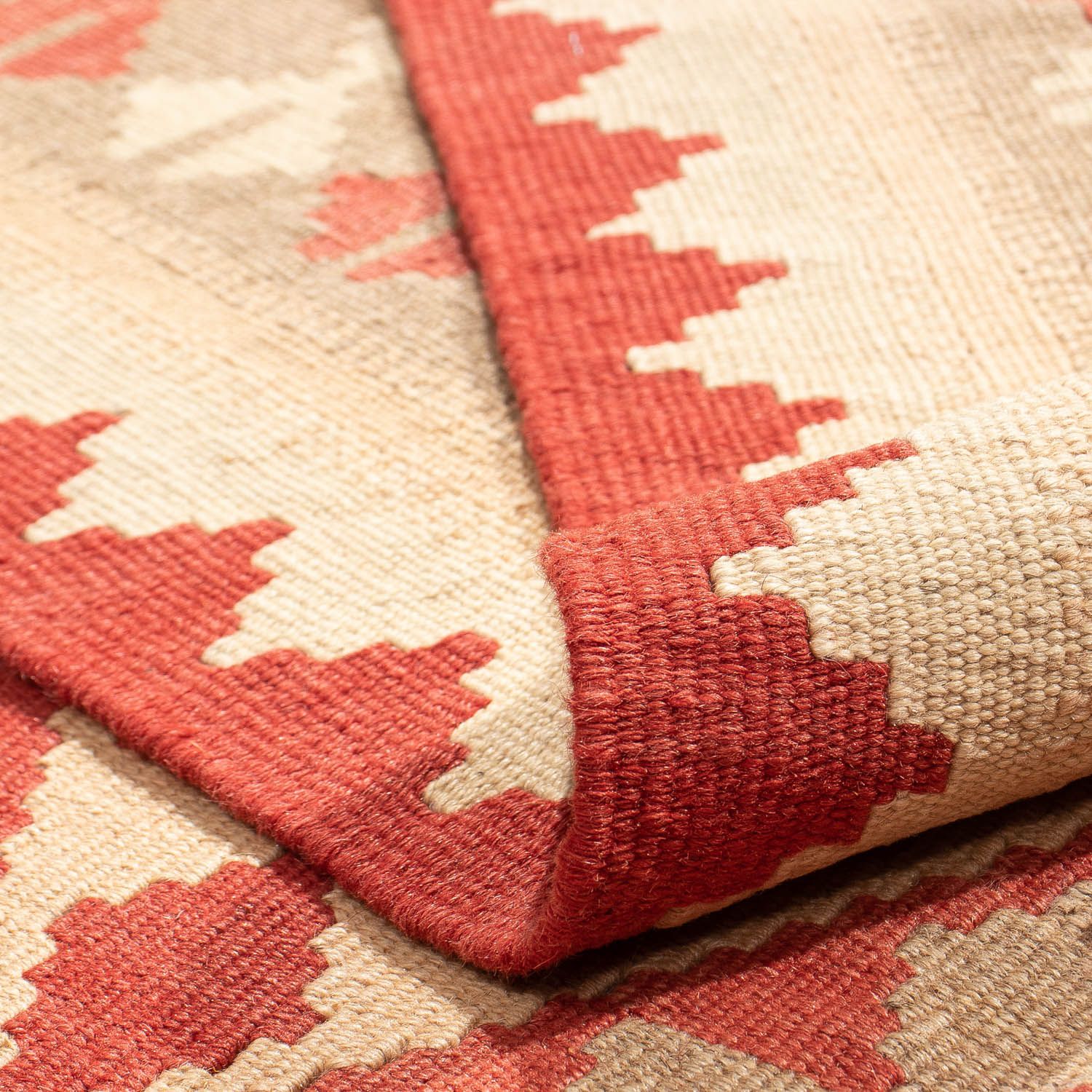Tapis Kelim - Oriental - 198 x 146 cm - rouge foncé