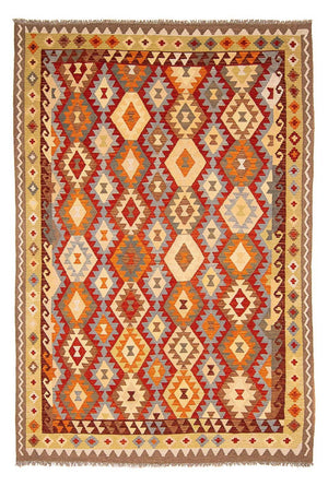 Tapis Kelim - Splash - 296 x 195 cm - multicolore