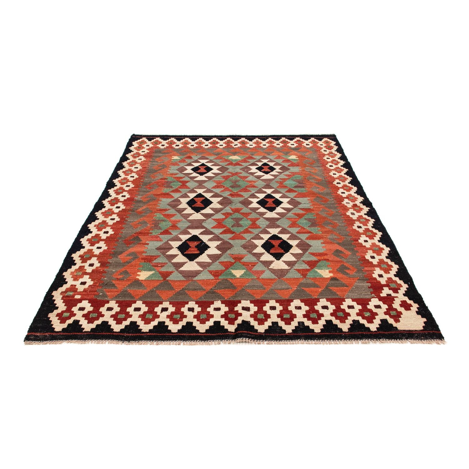 Tapis Kelim - Splash - 196 x 149 cm - multicolore