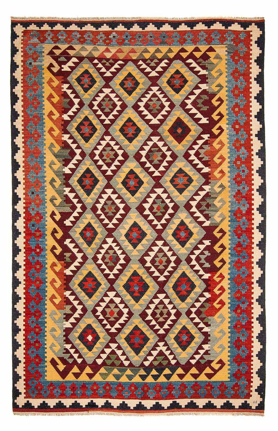 Tapis Kelim - Splash - 302 x 205 cm - multicolore