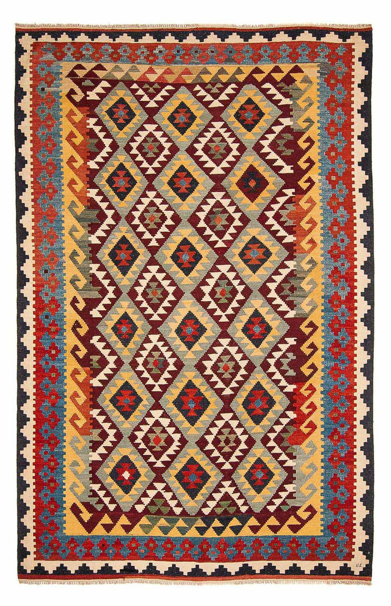 Tapis Kelim - Splash - 302 x 205 cm - multicolore