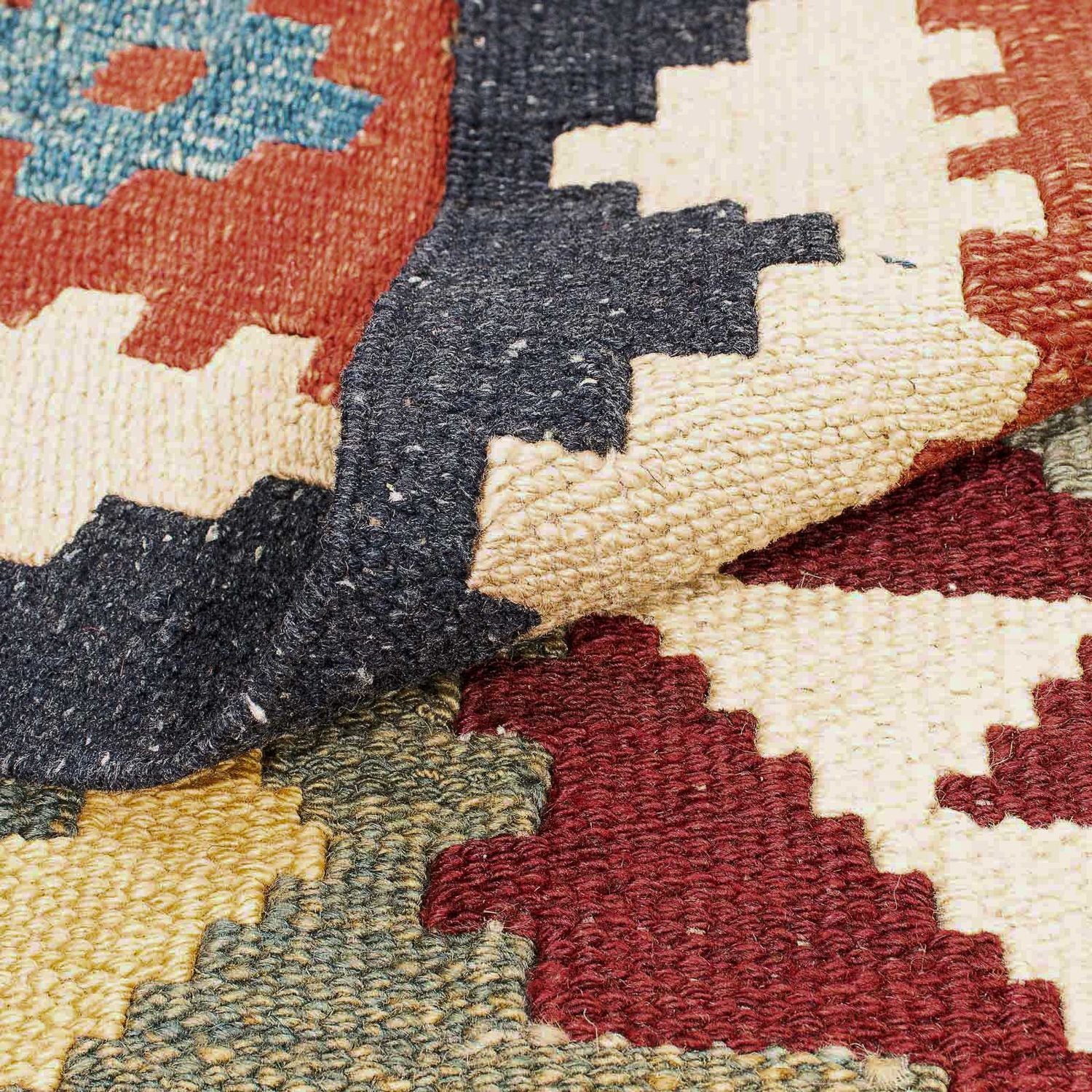 Tapis Kelim - Splash - 302 x 205 cm - multicolore