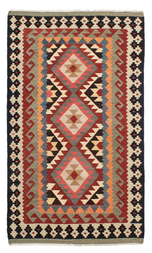Tapis Kelim - Splash - 206 x 123 cm - multicolore