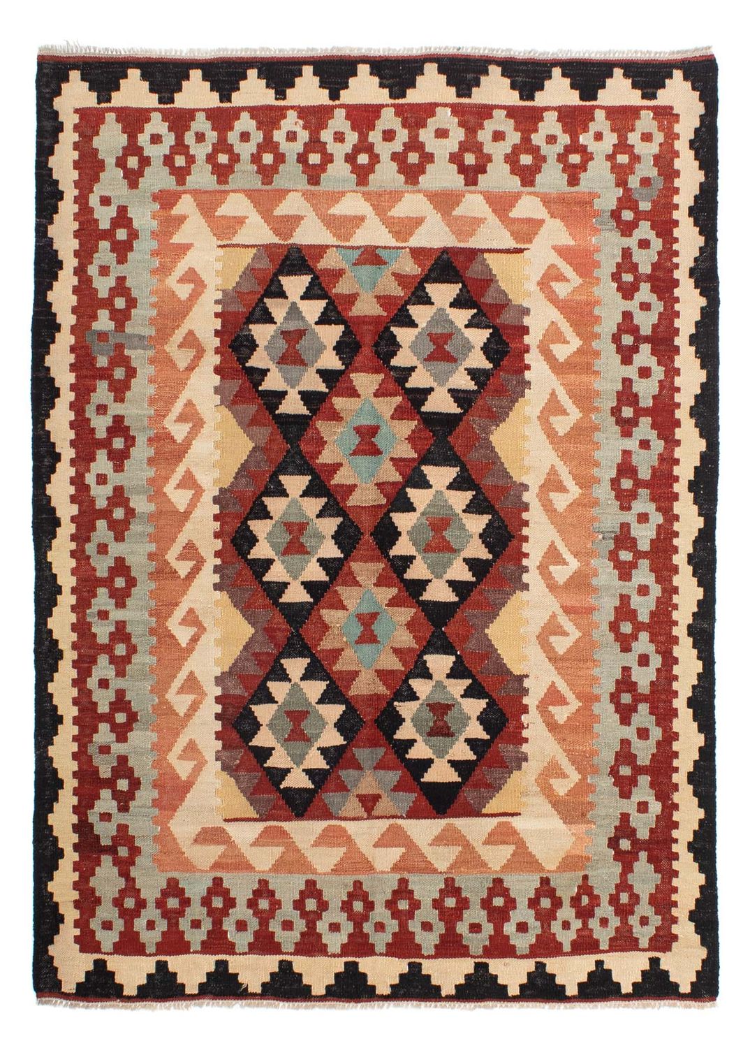 Tapis Kelim - Splash - 202 x 151 cm - multicolore