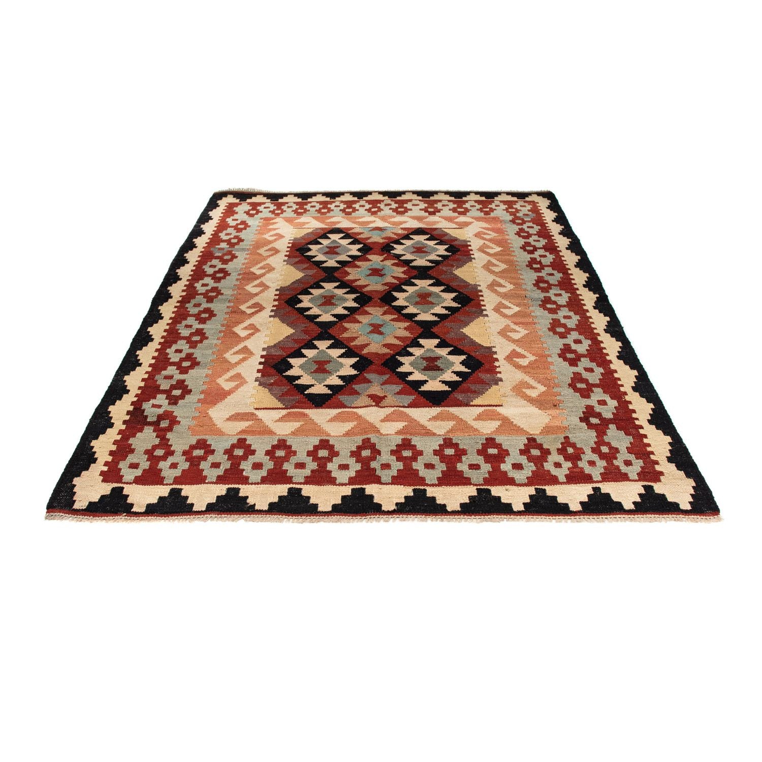 Tapis Kelim - Splash - 202 x 151 cm - multicolore