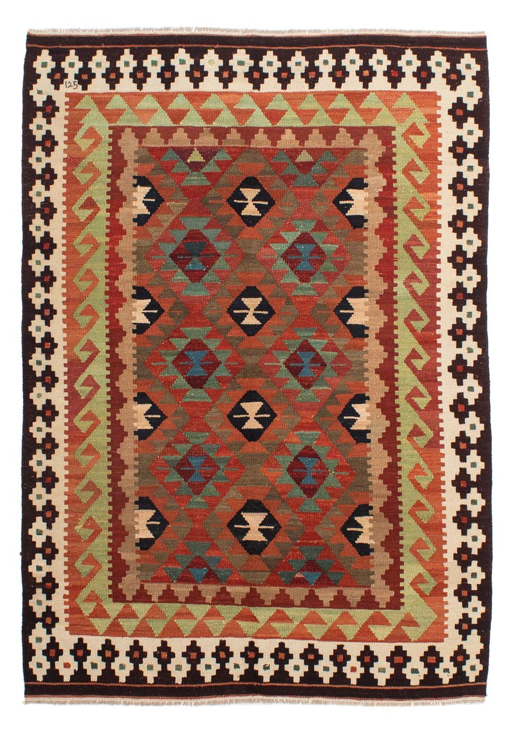 Tapis Kelim - Splash - 211 x 154 cm - multicolore