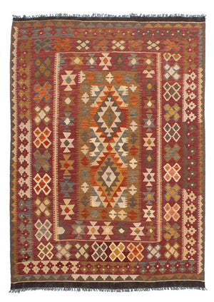 Tapis Kelim - Splash - 201 x 153 cm - multicolore