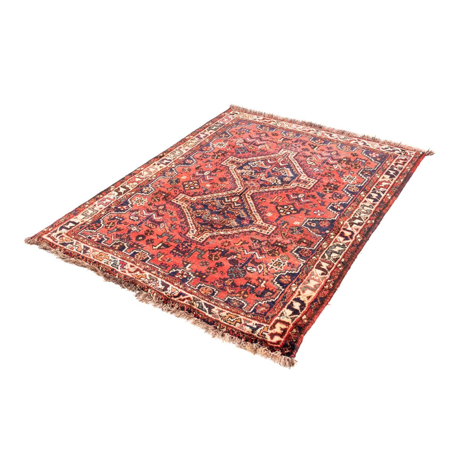 Tapis persan - Nomadic - 140 x 115 cm - rouge foncé