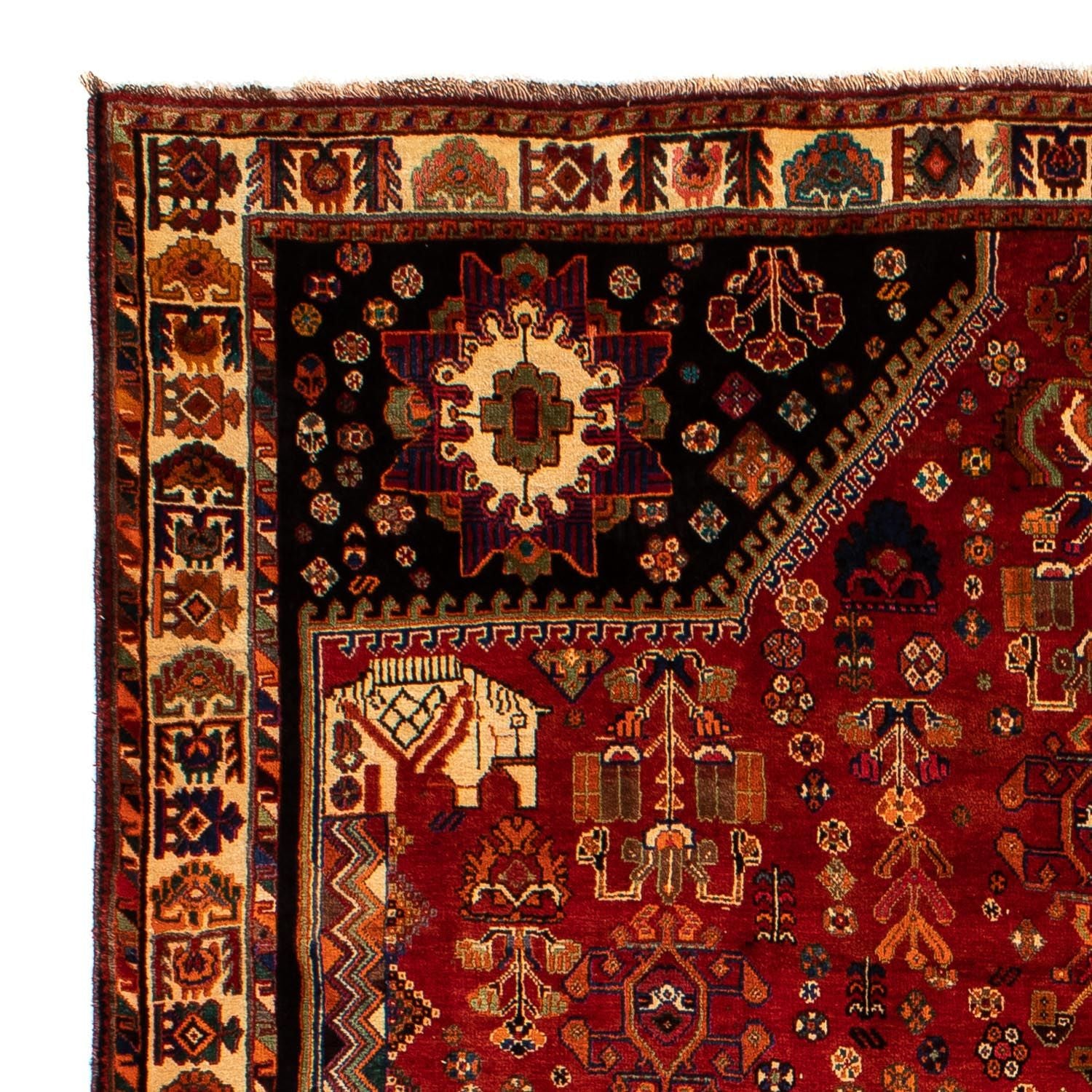 Tapis persan - Nomadic - 300 x 220 cm - rouge foncé