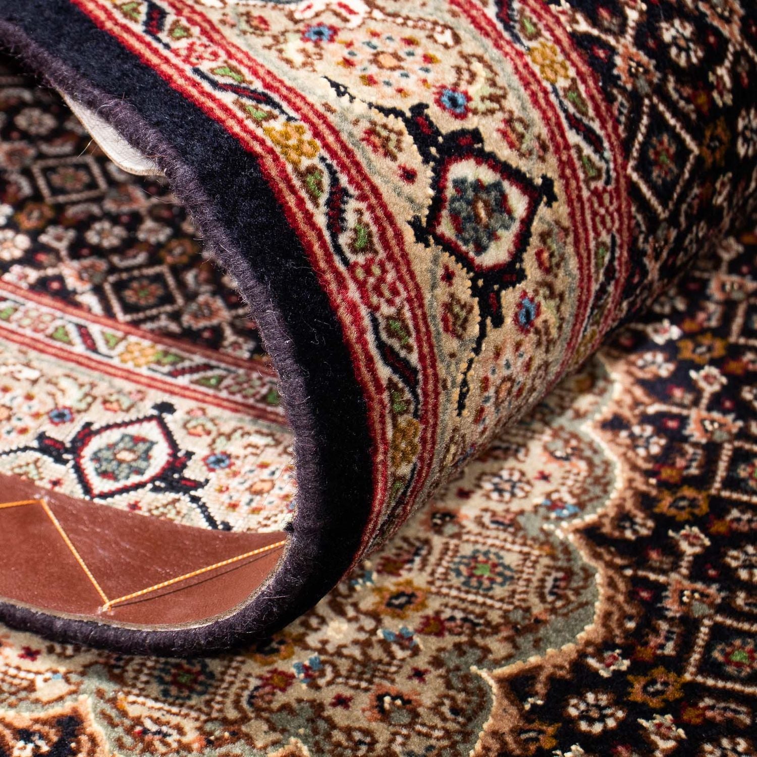 Tapis de couloir Tapis persan - Tabriz - 295 x 77 cm - bleu foncé