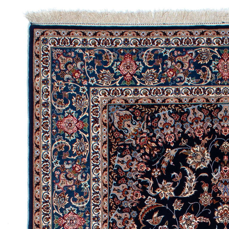 Tapis persan - Isfahan - Premium - 218 x 145 cm - bleu foncé