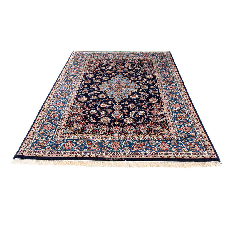 Tapis persan - Isfahan - Premium - 218 x 145 cm - bleu foncé