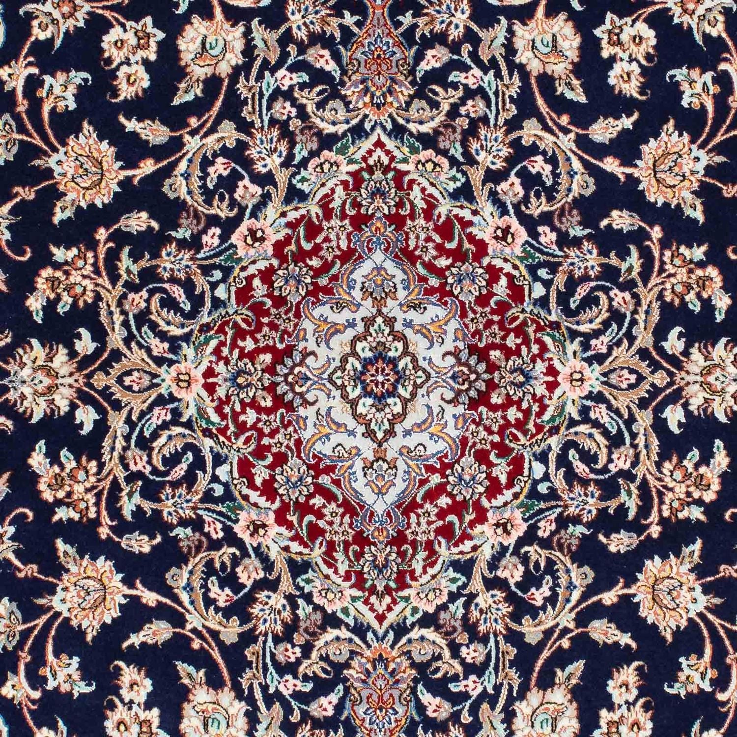 Tapis persan - Isfahan - Premium - 200 x 130 cm - bleu foncé