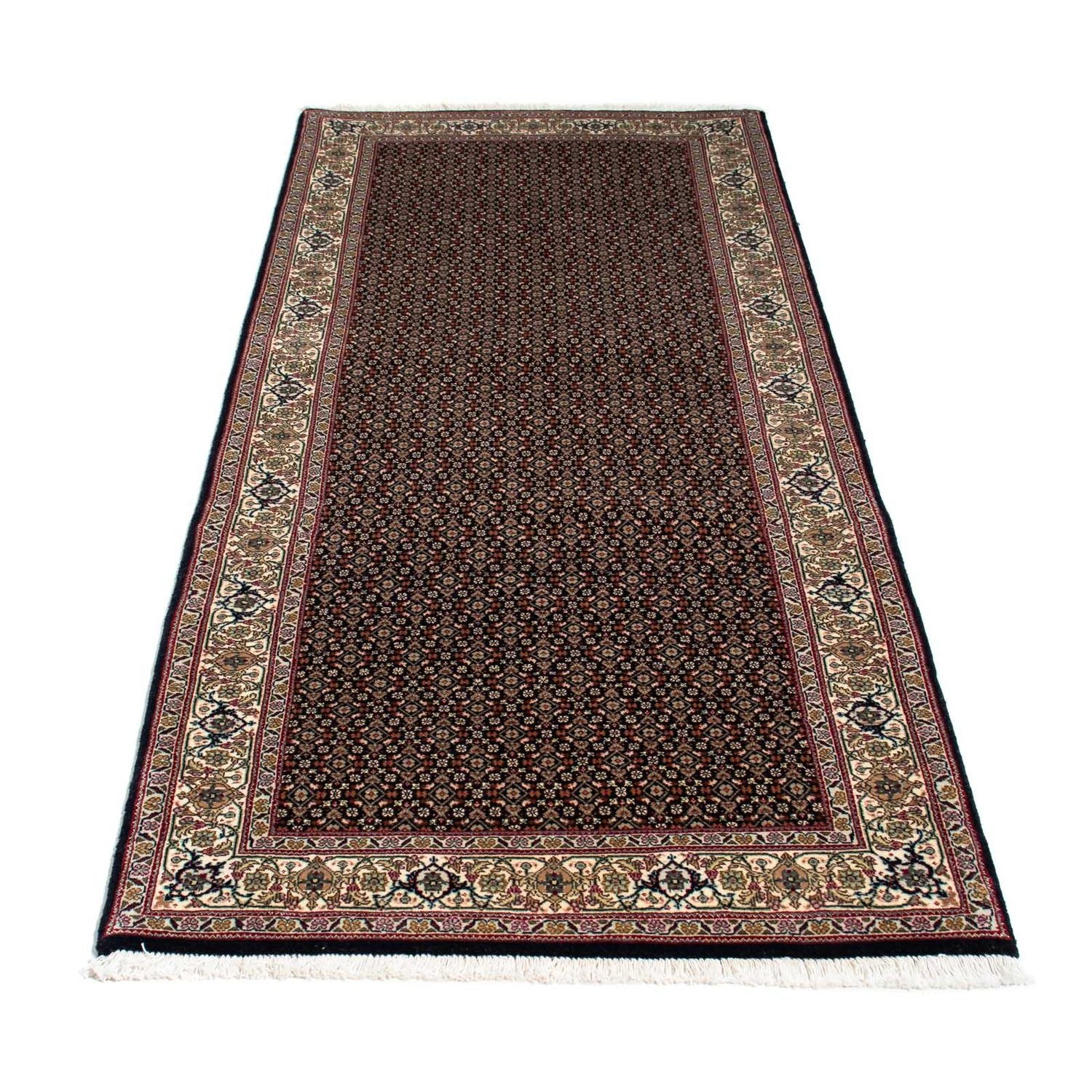 Tapis de couloir Tapis persan - Tabriz - 209 x 85 cm - bleu foncé