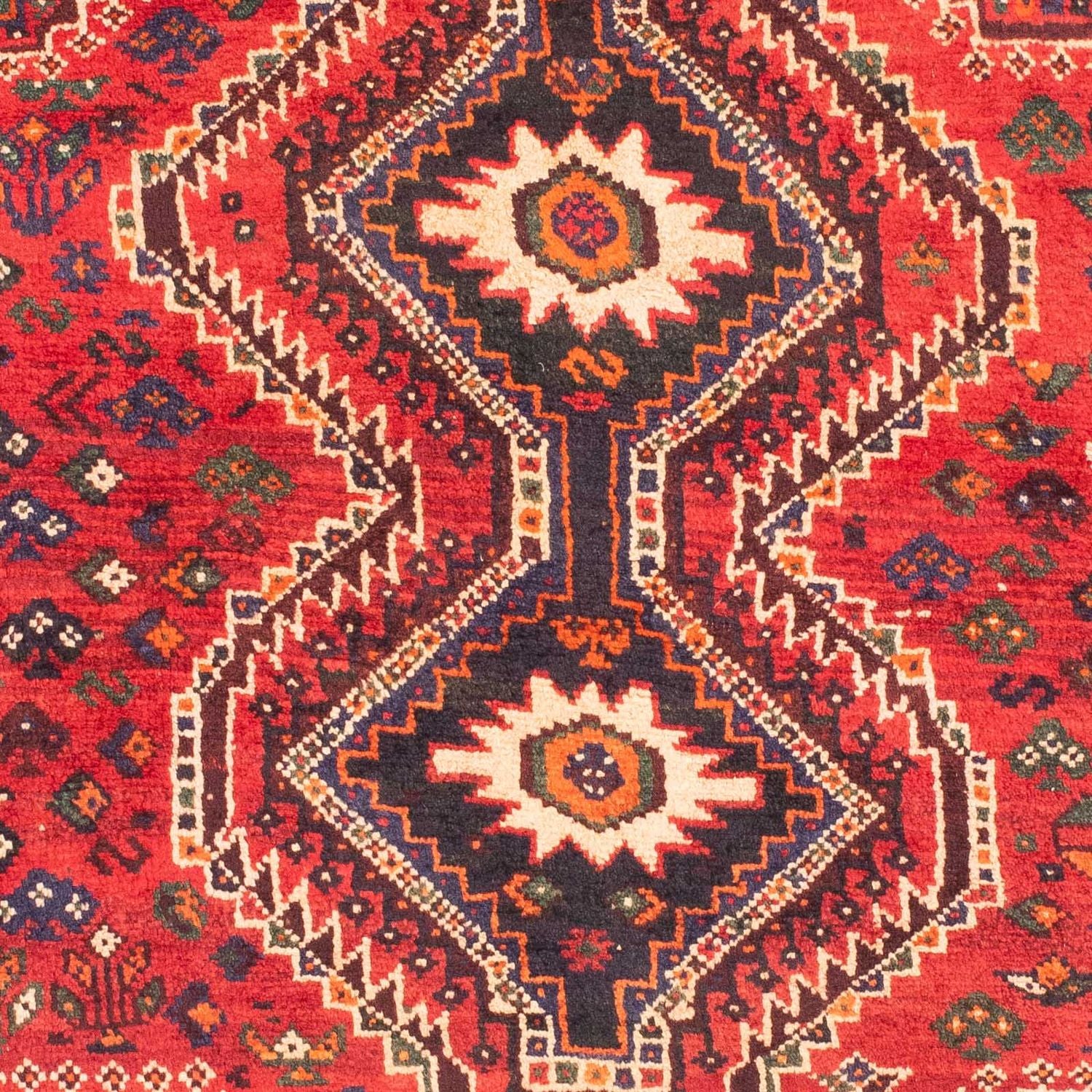 Tapis persan - Nomadic - 150 x 118 cm - rouge foncé
