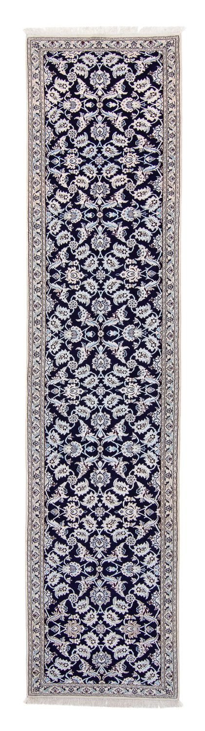 Tapis de couloir Tapis persan - Nain - Royal - 367 x 75 cm - bleu foncé