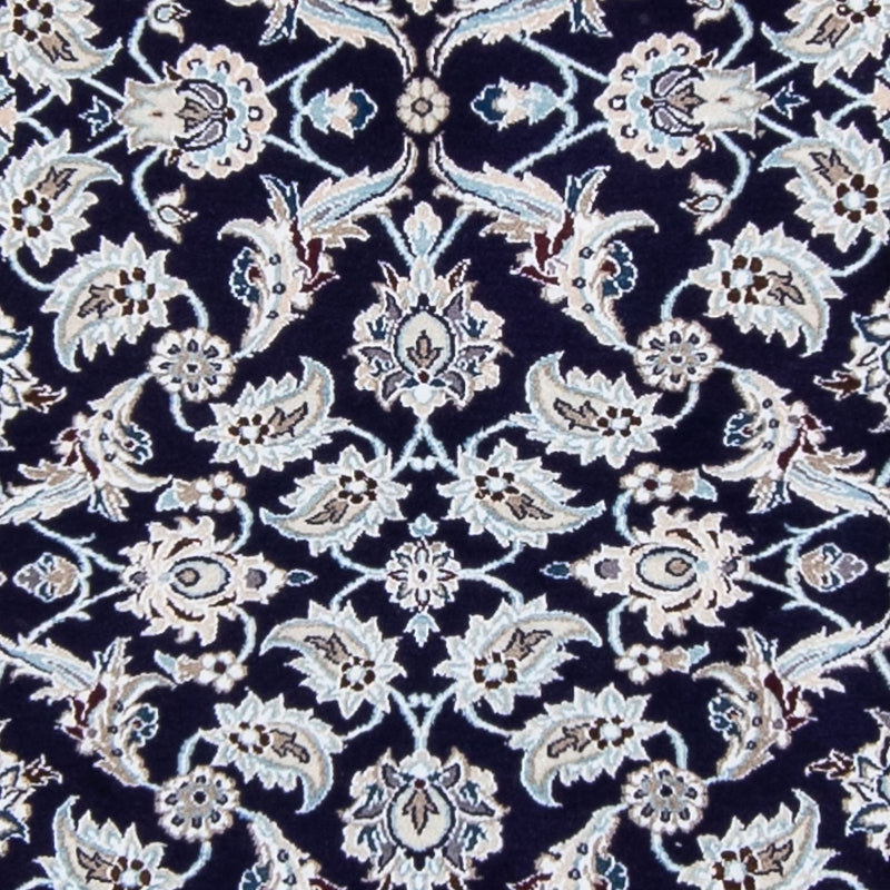 Tapis de couloir Tapis persan - Nain - Royal - 367 x 75 cm - bleu foncé