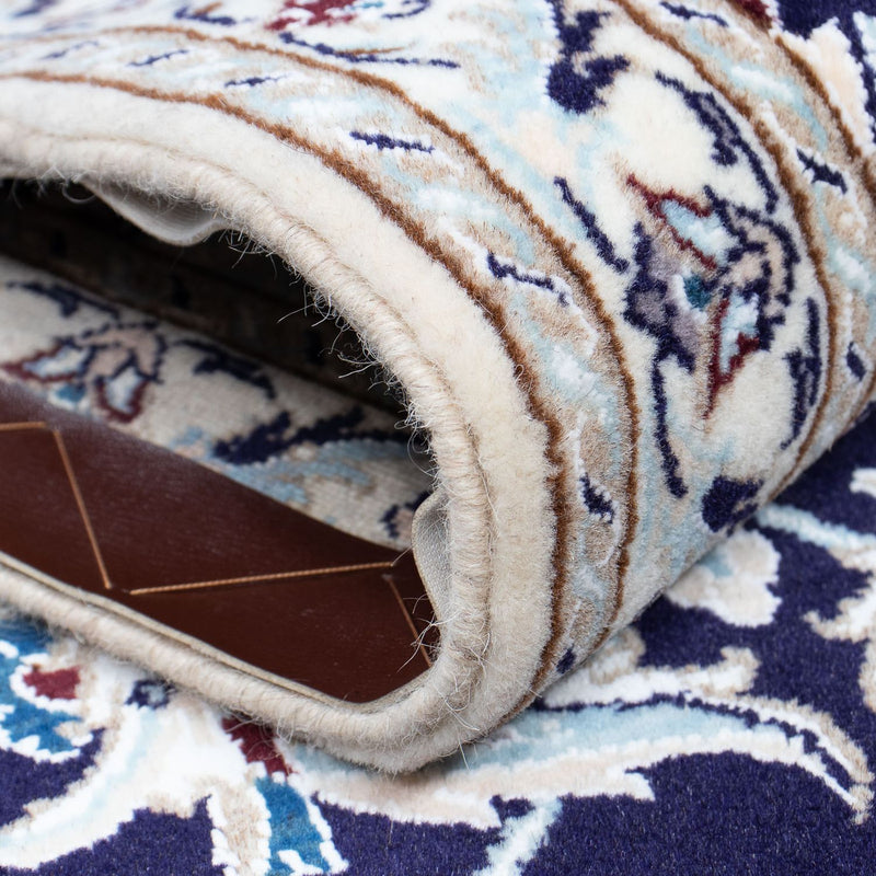 Tapis de couloir Tapis persan - Nain - Royal - 367 x 75 cm - bleu foncé