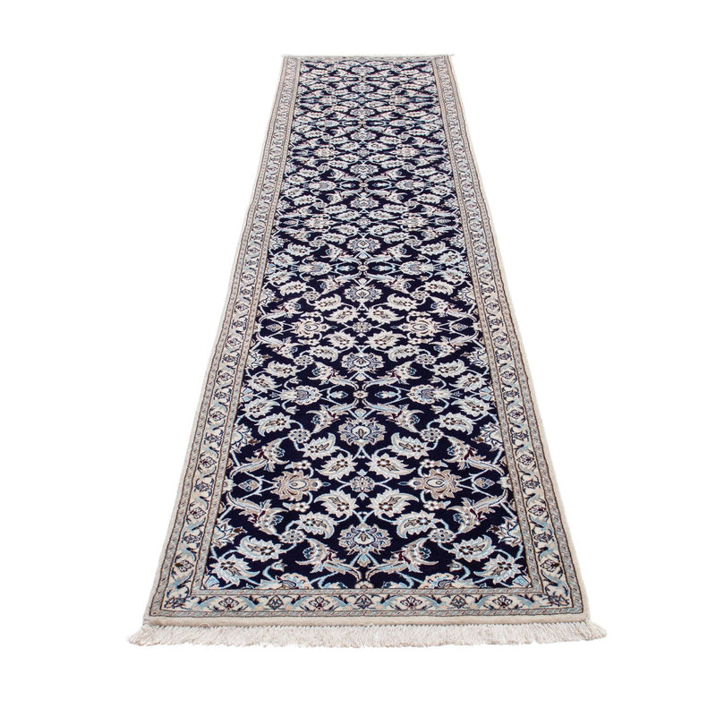 Tapis de couloir Tapis persan - Nain - Royal - 367 x 75 cm - bleu foncé