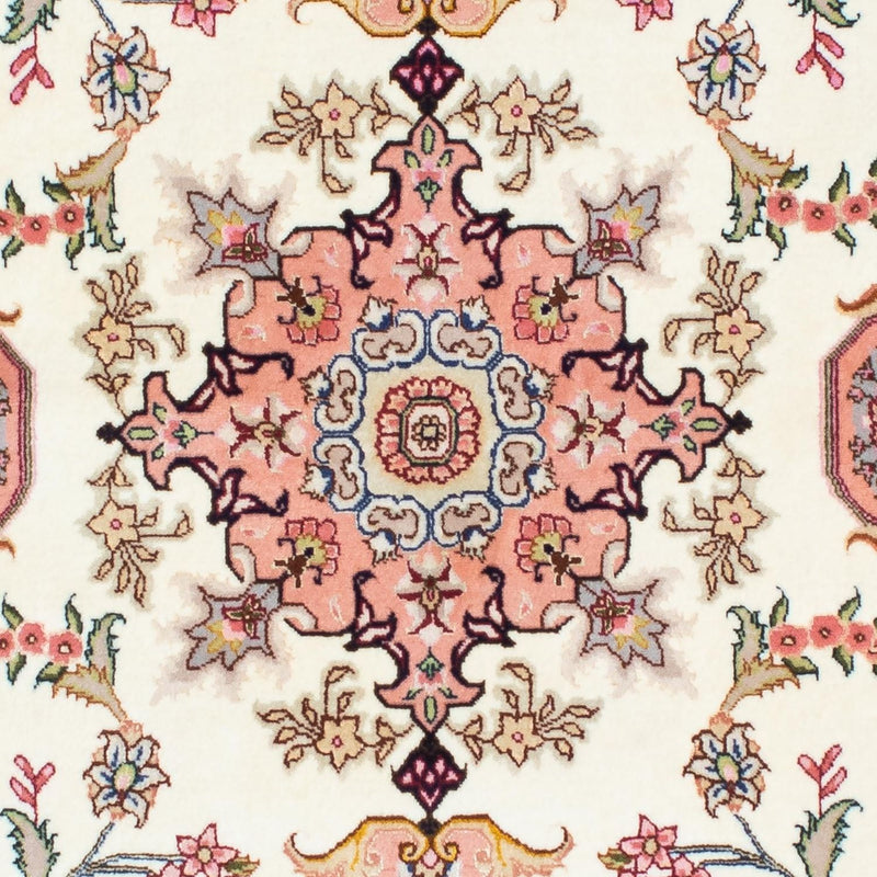 Tapis de couloir Tapis persan - Tabriz - Royal - 215 x 81 cm - beige
