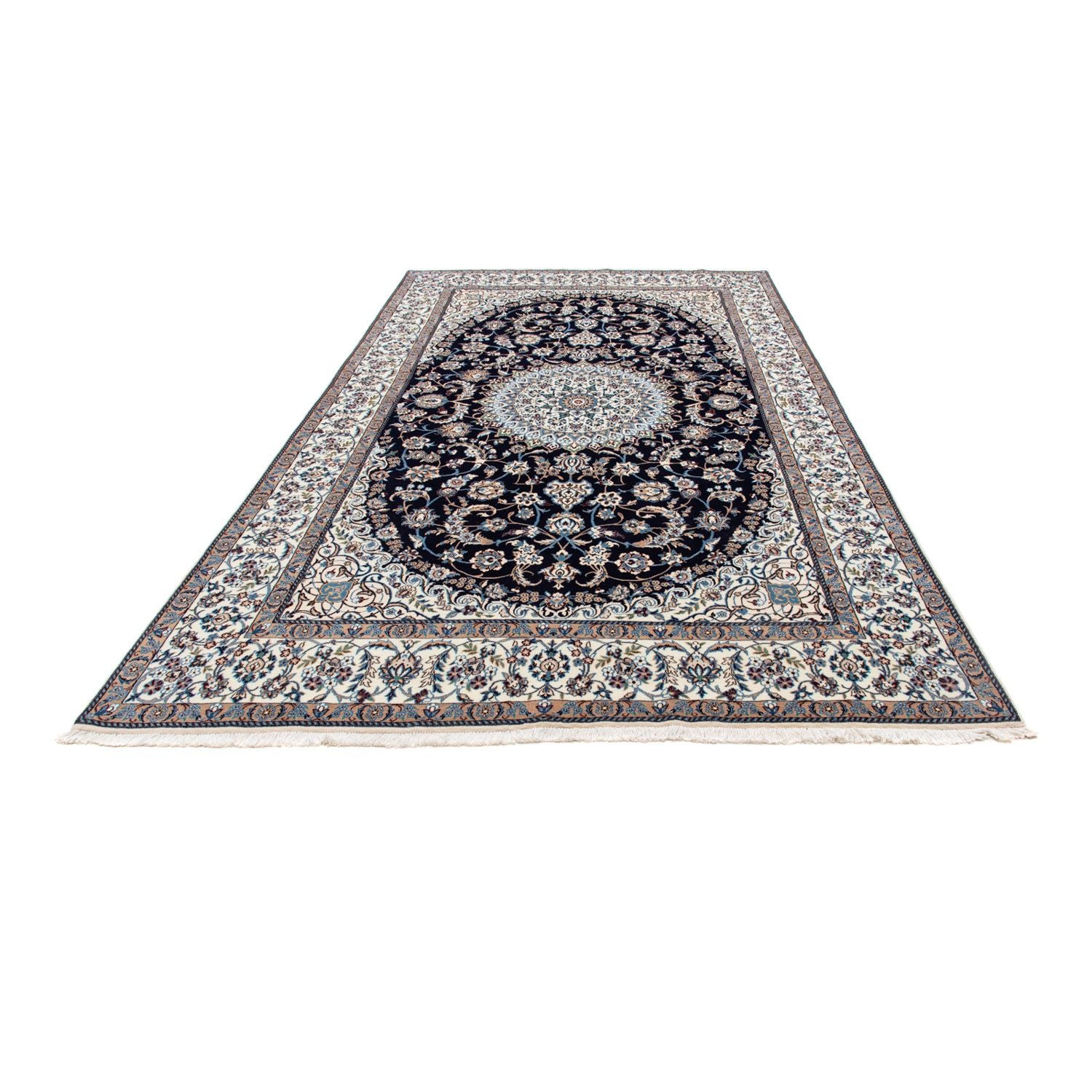 Tapis persan - Nain - Royal - 319 x 203 cm - noir
