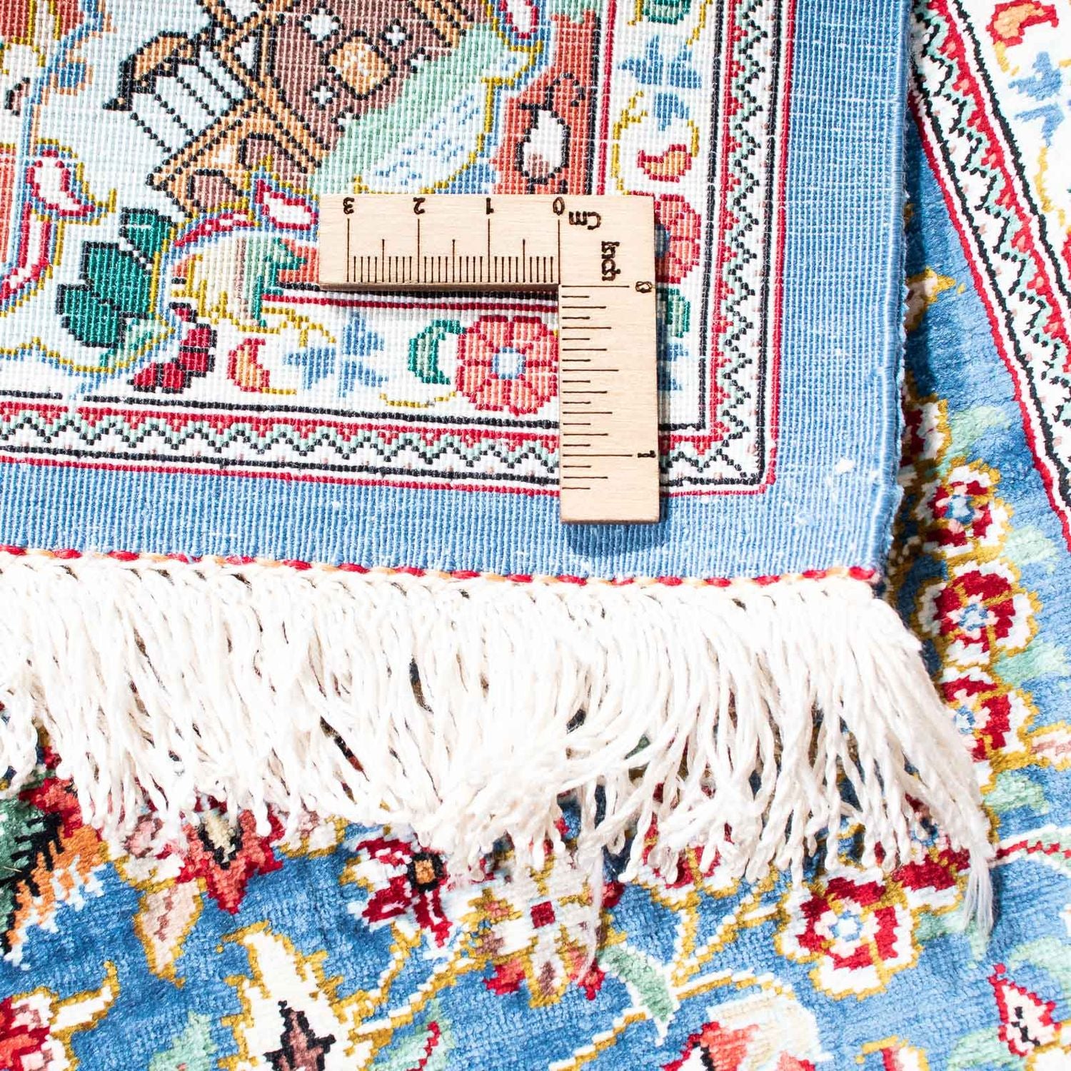 Tapis persan - Ghom - 119 x 81 cm - bleu clair