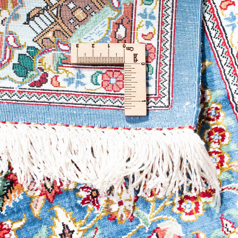 Tapis persan - Ghom - 119 x 81 cm - bleu clair
