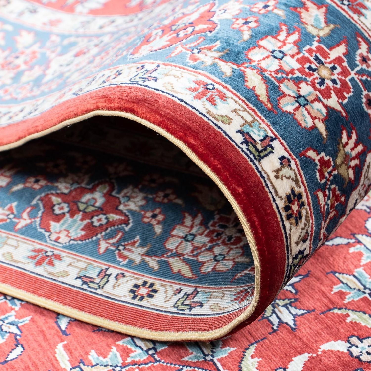 Tapis de couloir Tapis oriental - Hereke - 369 x 78 cm - rouge foncé