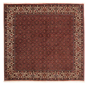 Tapis persan - Bidjar carré  - 203 x 197 cm - rouge foncé