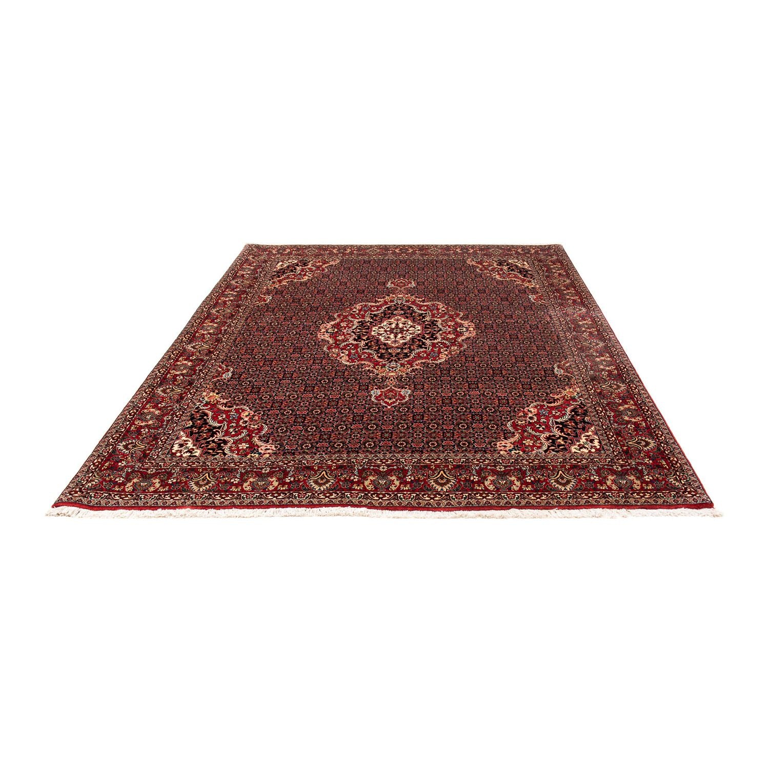 Tapis persan - Bidjar - 252 x 200 cm - rouge foncé