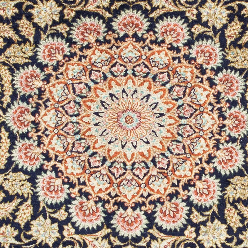 Tapis persan - Ghom - 120 x 79 cm - bleu foncé