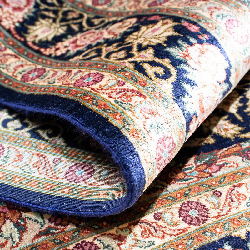 Tapis persan - Ghom - 120 x 79 cm - bleu foncé